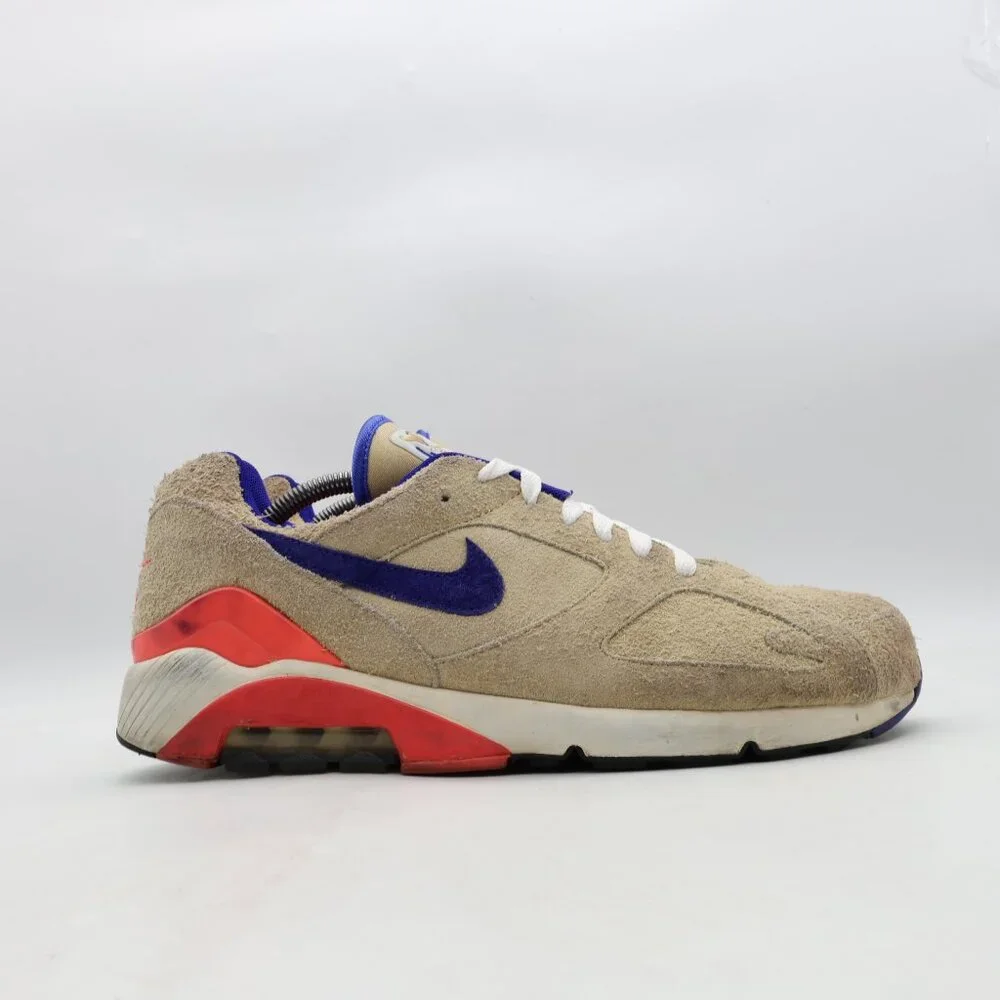 Nike ID Air Max 180 Ralph Steadman Sneakers Men's 11.5 Waffle Cream Suede Shoes
